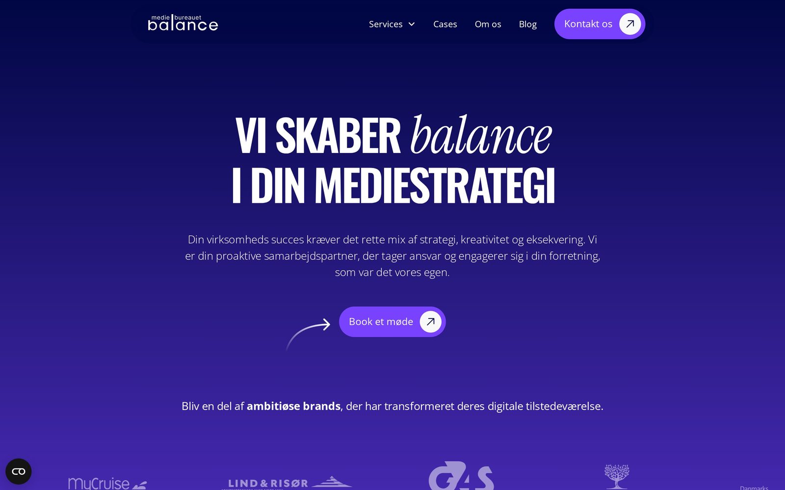 Hjemmeside for Mediebureauet Balance