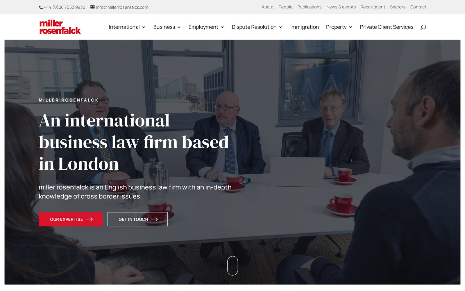 Hjemmeside for Miller Rosenfalck