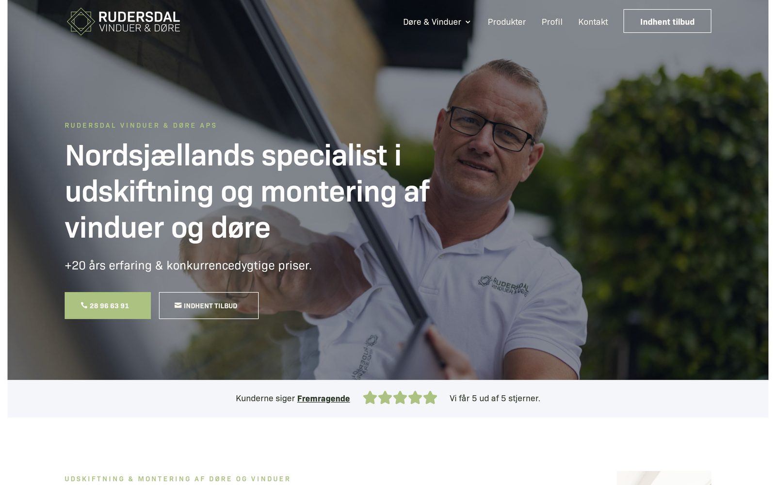 Hjemmeside for Rudersdal Vinduer & Døre