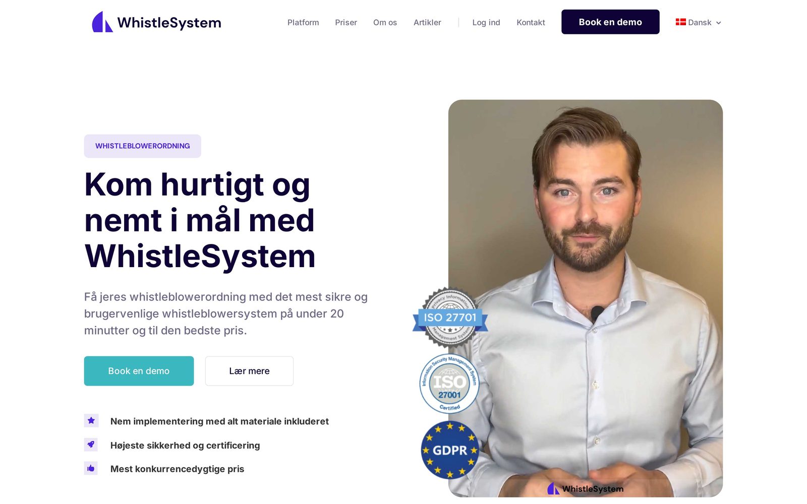 Hjemmeside for WhistleSystem